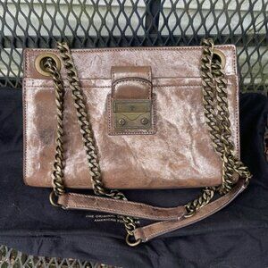 Frye Ella Double Handle Metallic Leather Crossbody